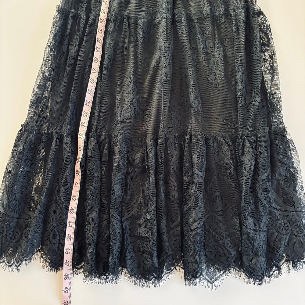 Francesca’s MiAmi Sandra Romantic Black Lace Tulle Midi Dress Women’s Medium NWT - Picture 6 of 8